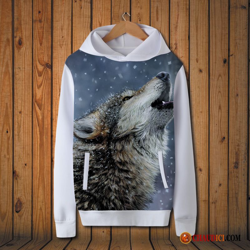 Sweat À Capuche Homme Marque Printemps Loup Hoodies Homme Manteau