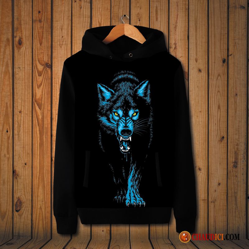 Sweat À Capuche Homme Marque Printemps Loup Hoodies Homme Manteau