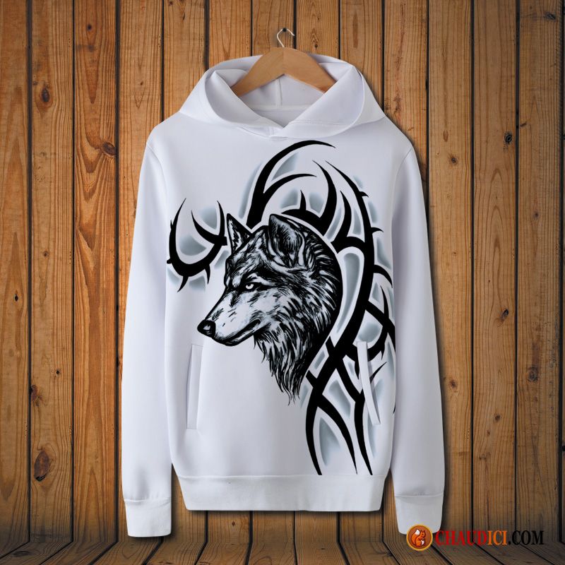 Sweat À Capuche Homme Marque Printemps Loup Hoodies Homme Manteau