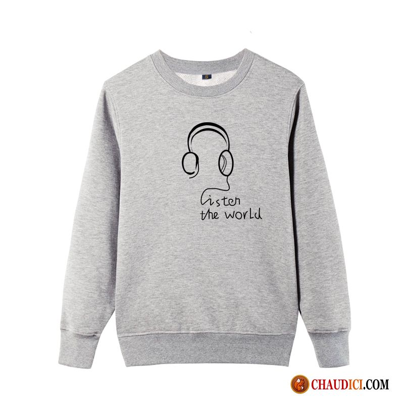 Sweat À Capuche Laine Homme Hoodies Printemps Étudiant Décontractée Longues Pas Cher