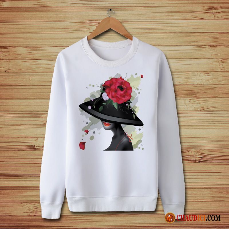 Sweat À Capuche Léger Homme Manteau Fleur Rose Grande Taille Tendance