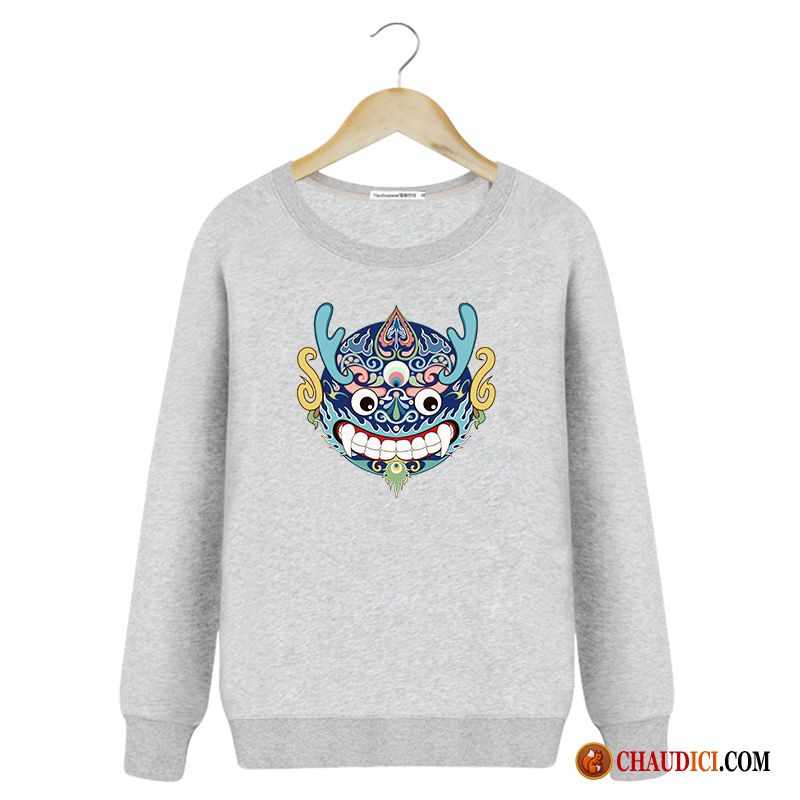 Sweat À Capuche Noir Col Roulé Homme Turquoise Hoodies Pullovers Style Chinois Tendance Hiver