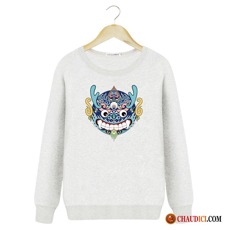 Sweat À Capuche Noir Col Roulé Homme Turquoise Hoodies Pullovers Style Chinois Tendance Hiver