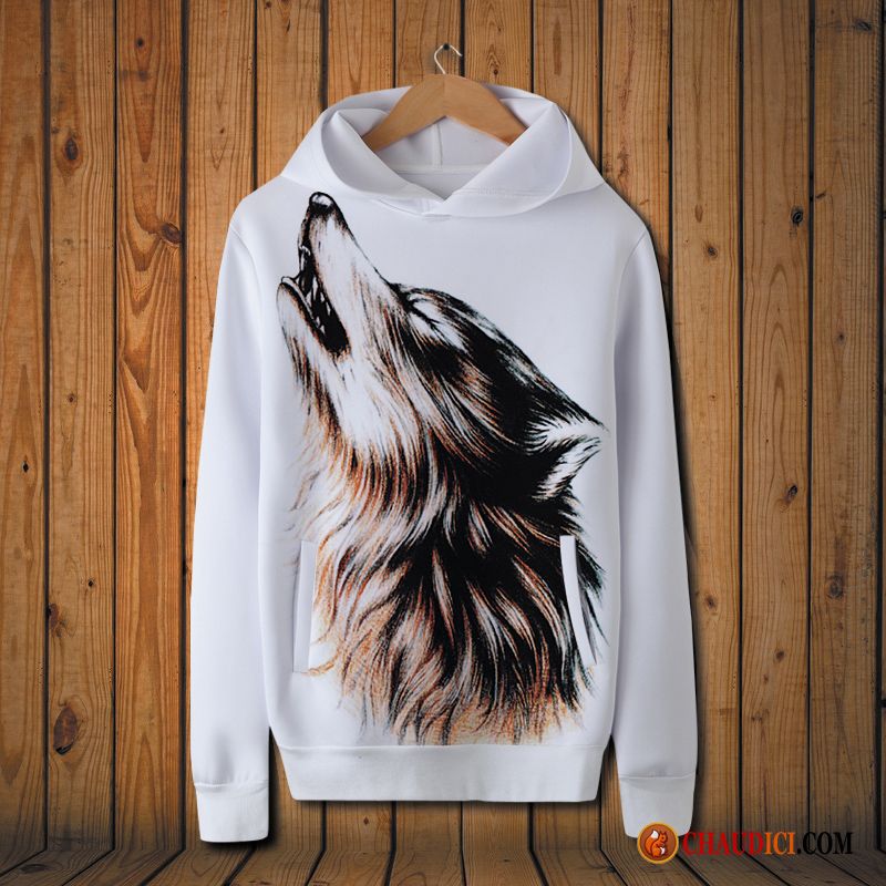 Sweat À Capuche Sans Manche Homme Animal Manteau Longues Hoodies Tendance En Ligne