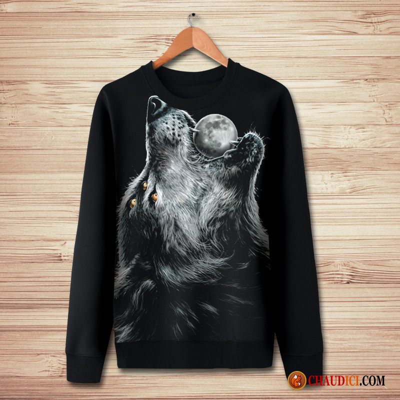 Sweat À Capuche Sans Manche Homme Animal Manteau Longues Hoodies Tendance En Ligne