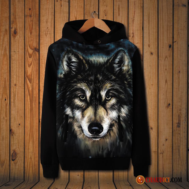 Sweat À Capuche Sans Manche Homme Animal Manteau Longues Hoodies Tendance En Ligne