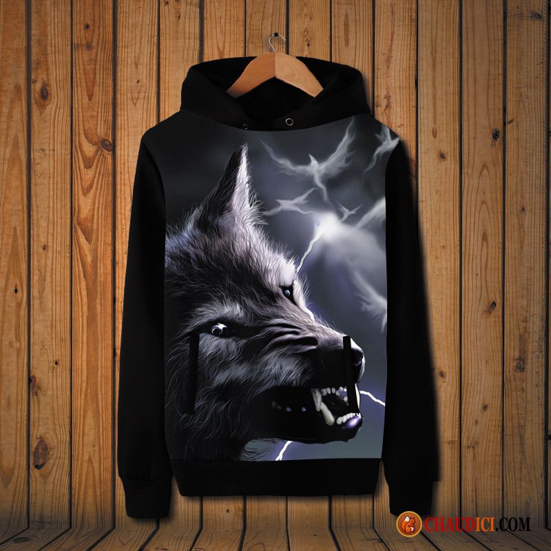 Sweat À Capuche Sans Manche Homme Animal Manteau Longues Hoodies Tendance En Ligne