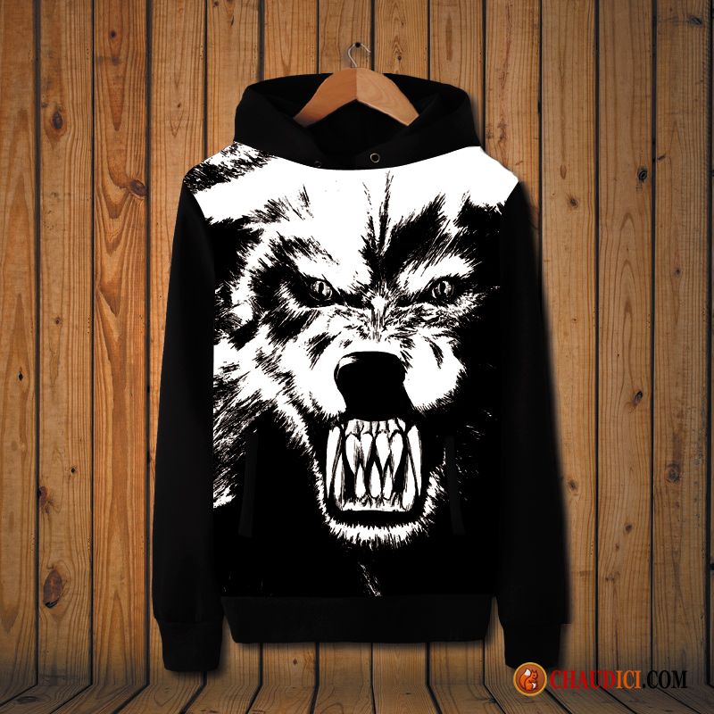 Sweat À Capuche Sans Manche Homme Animal Manteau Longues Hoodies Tendance En Ligne