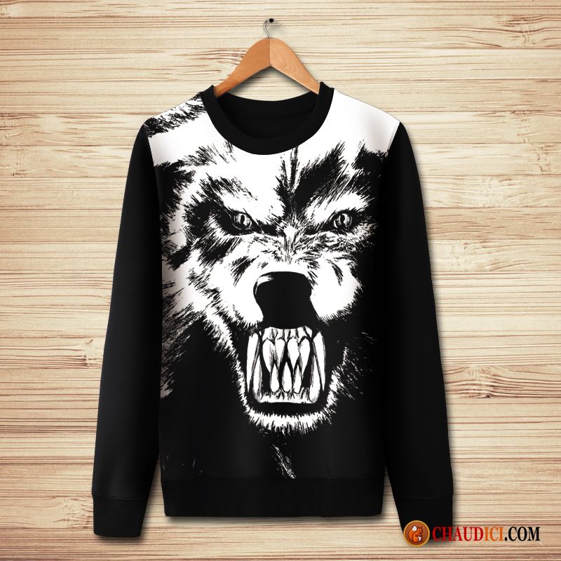 Sweat À Capuche Sans Manche Homme Animal Manteau Longues Hoodies Tendance En Ligne