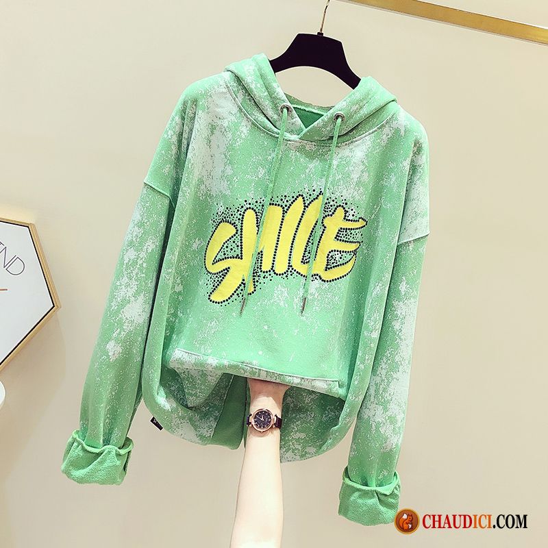 Sweat À Capuche Transparent Femme Femme Hoodies Tendance Étudiant Vert Pas Cher