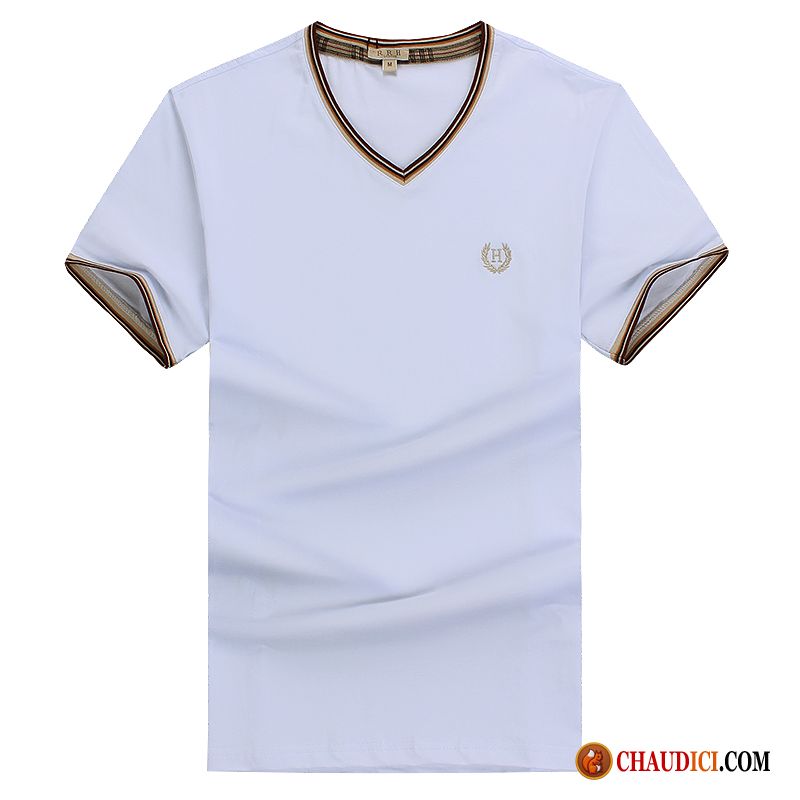 T Shirt Blanc Homme Pas Cher Baggy Coton Bio Poulet Courte Demi Manche
