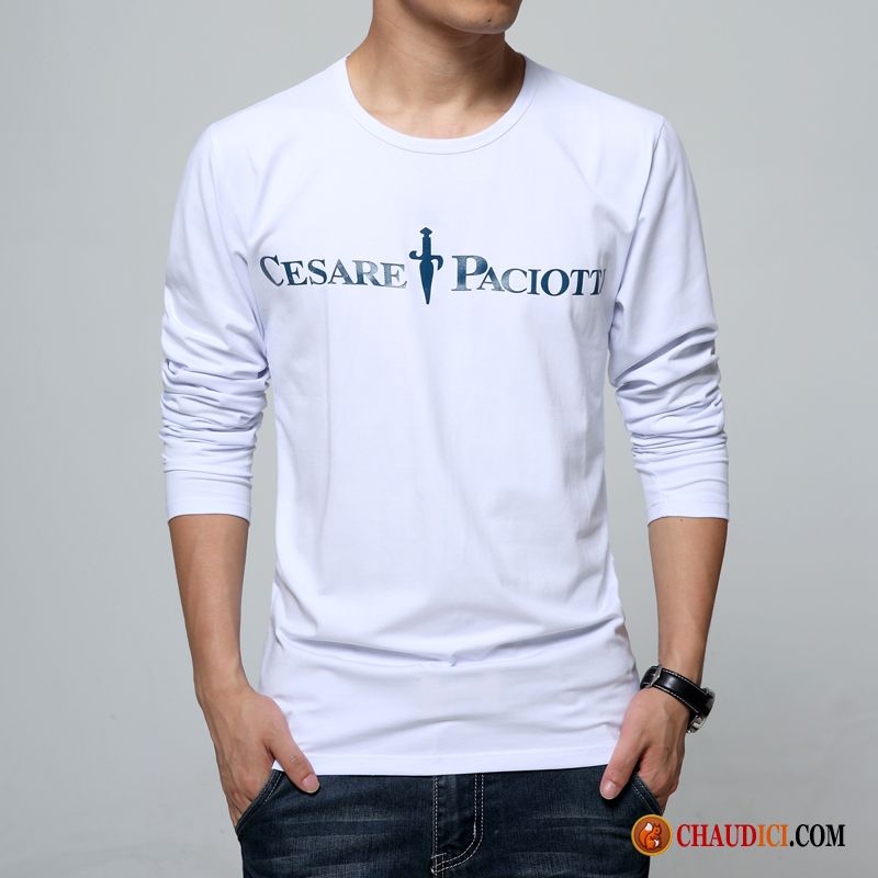 T Shirt Homme De Marque Crème Grande Taille L'automne Vrac Tendance Homme