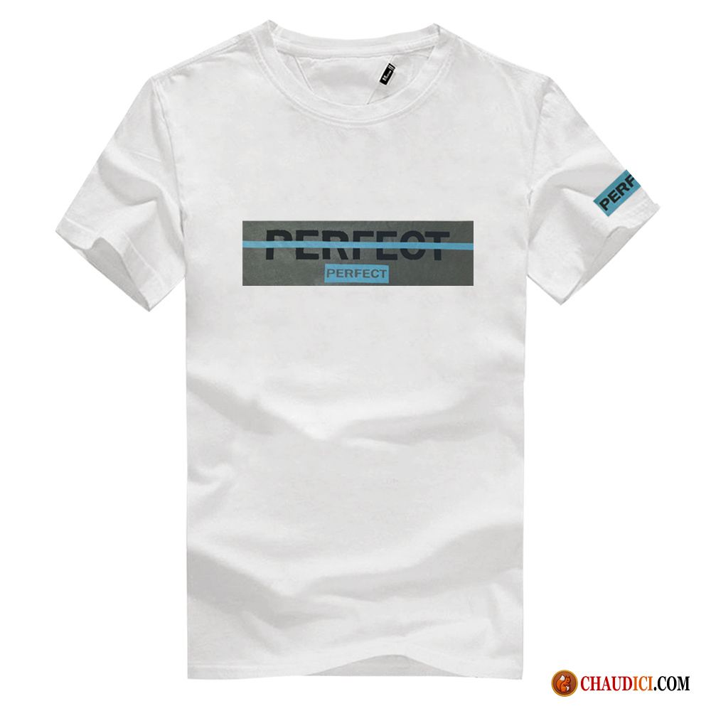 T Shirt Homme Marque Personnalité Baggy T-shirt Courte Été