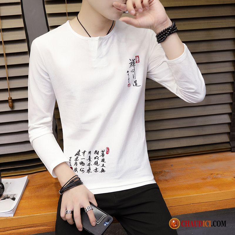 T Shirt Manche Longue Légère Tendance Beau Homme Slim