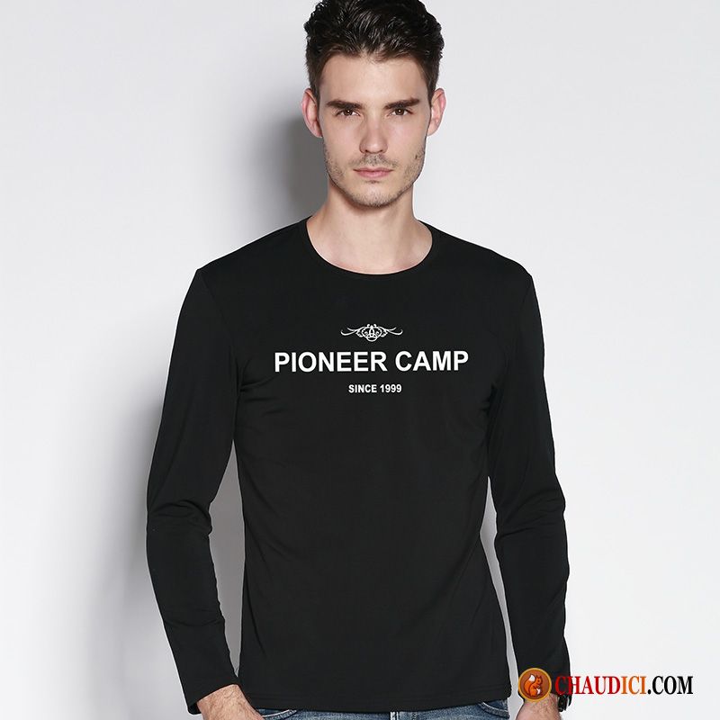 T Shirt Pas Cher Col Rond Homme Printemps Extensible Jeunesse