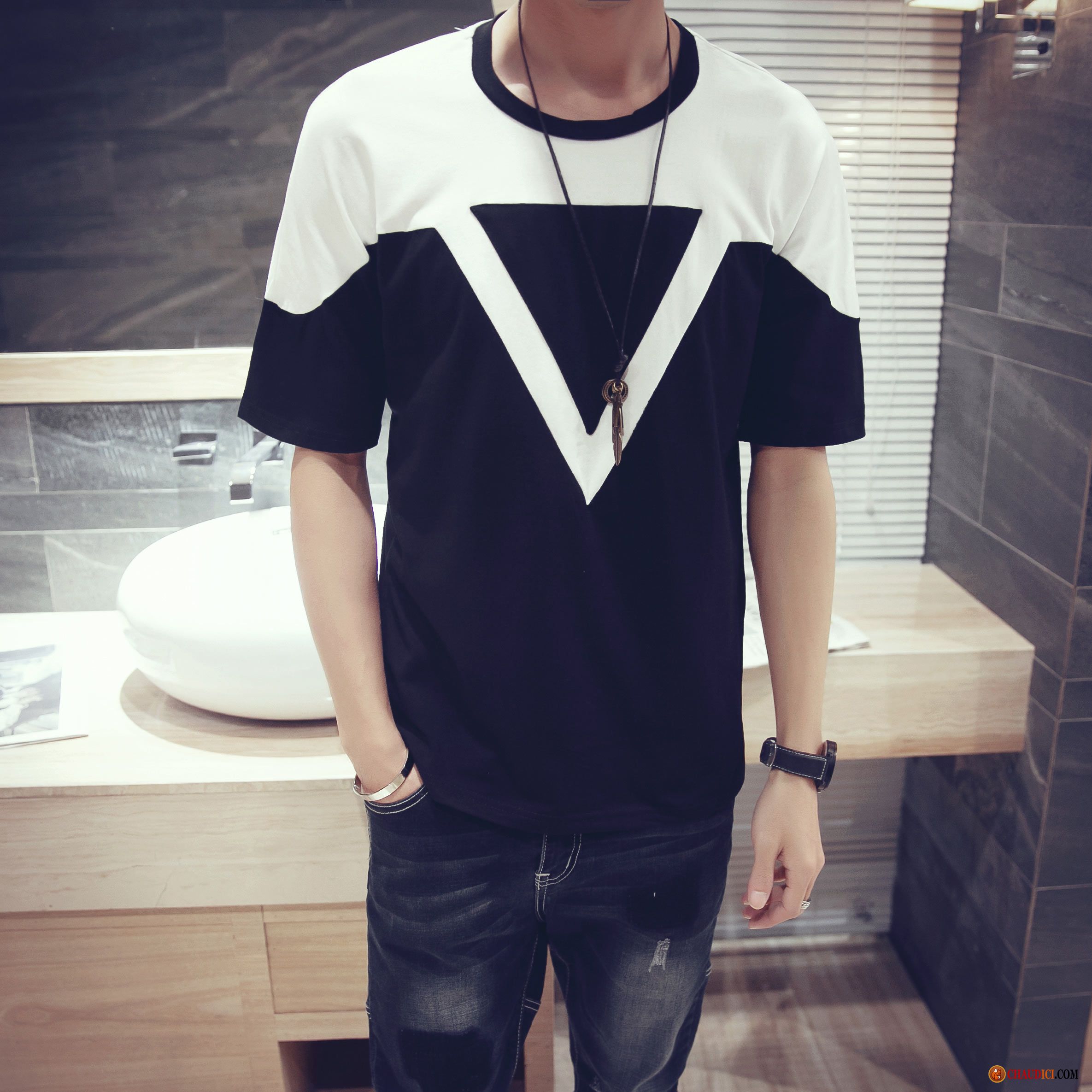 T Shirt Tendance Homme Une Veste Grande Taille Courte Slim Homme