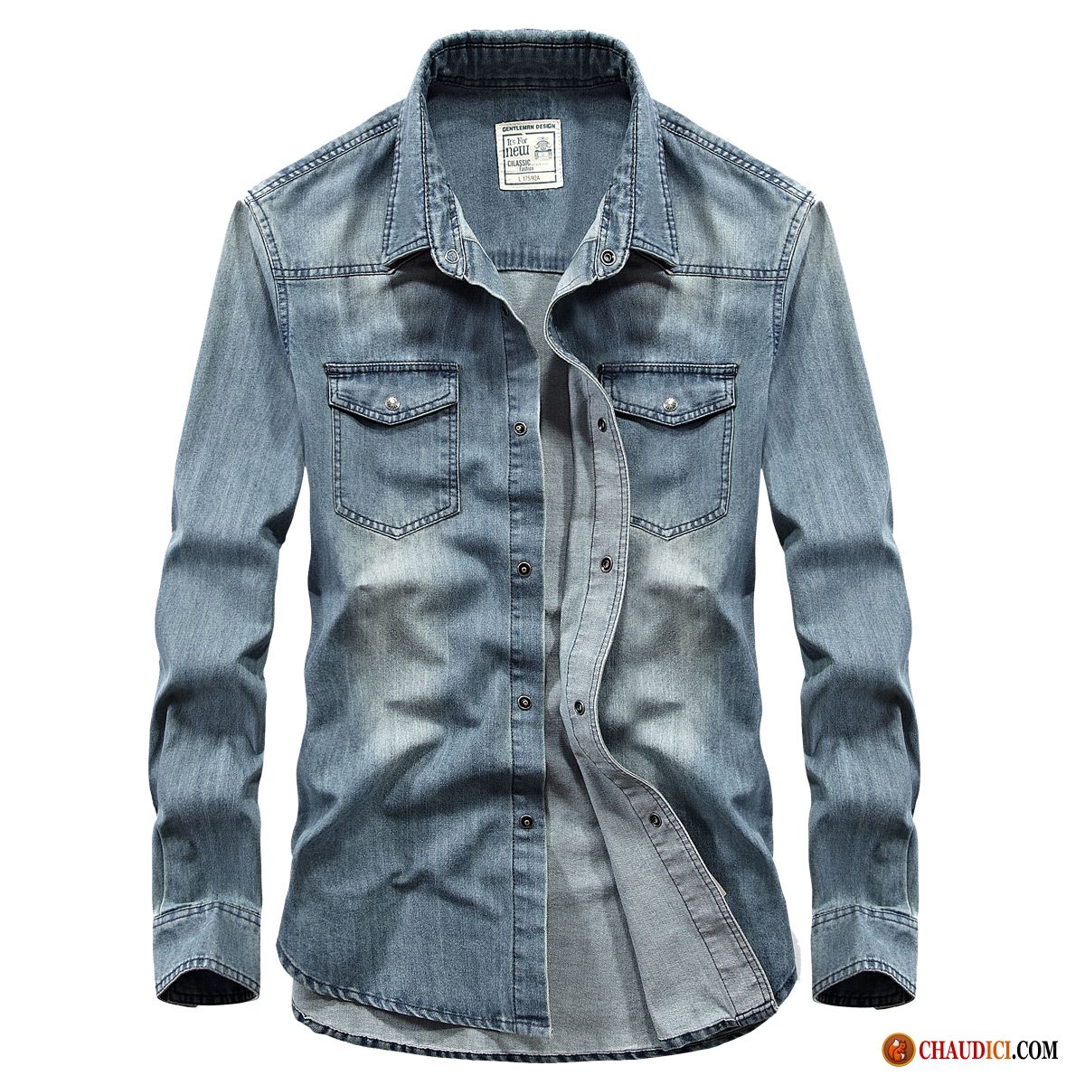 Taille Homme Chemise Grande Taille Printemps Denim Homme Baggy Pas Cher