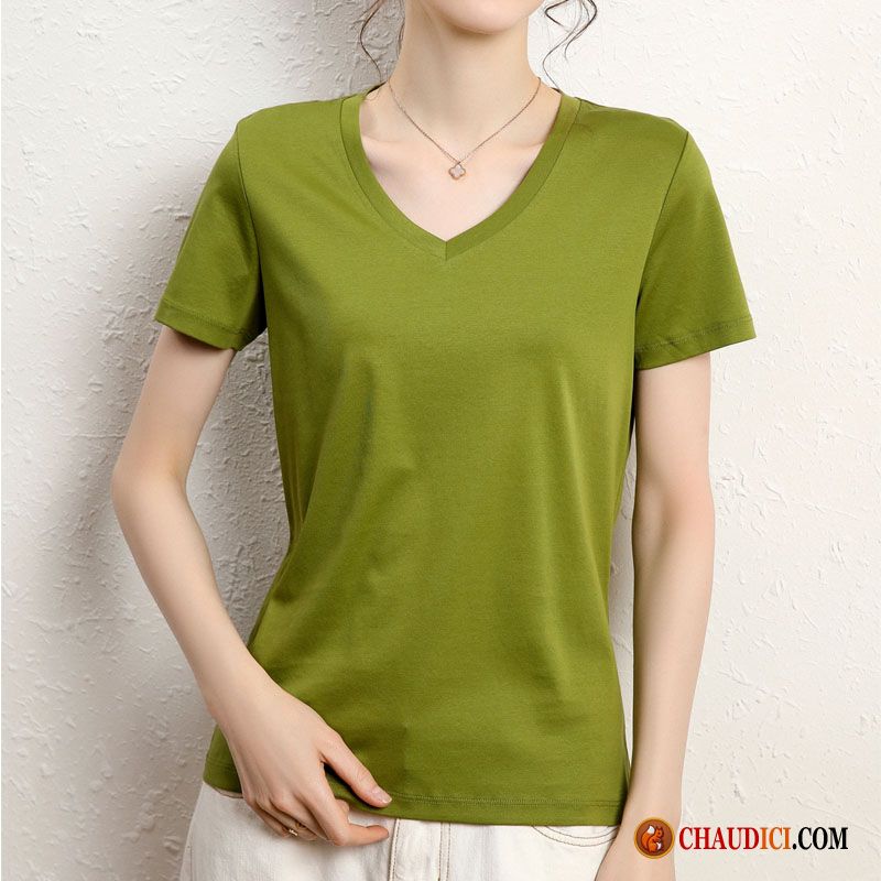 Tee Shirt Bretelle Femme Chemise En Bas Coton Bio Vert Femme Soie De Glace France