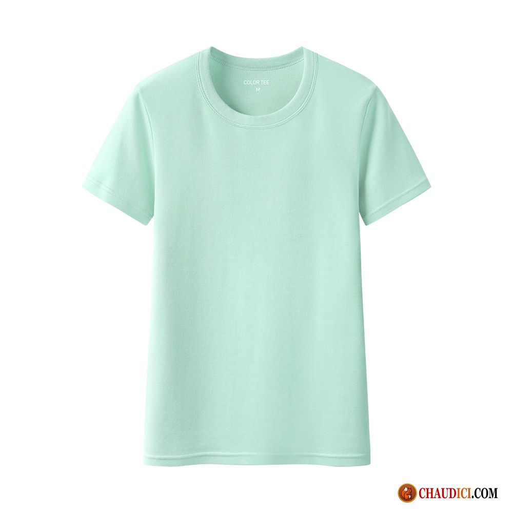 Tee Shirt Femme Soldes Ambre Une Veste Coton Bio Col Rond Été Courte