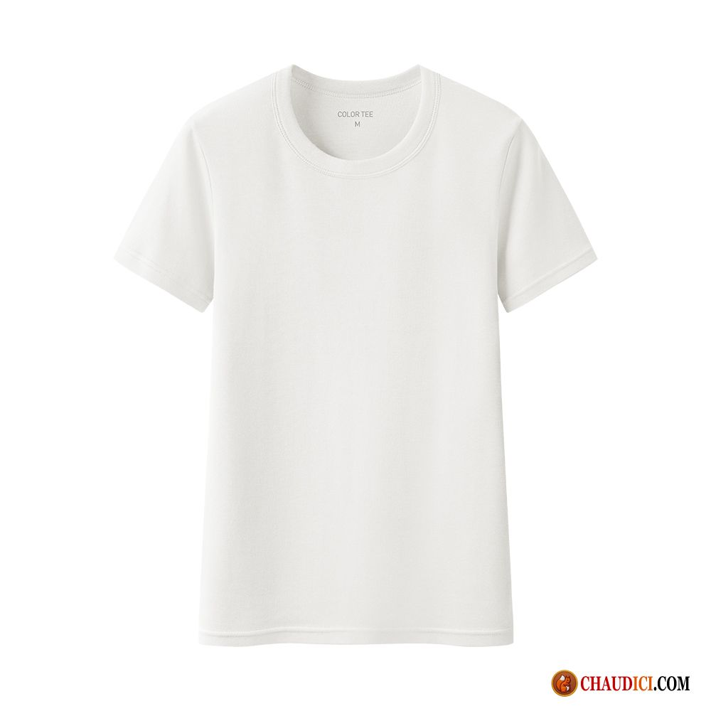 Tee Shirt Femme Soldes Ambre Une Veste Coton Bio Col Rond Été Courte