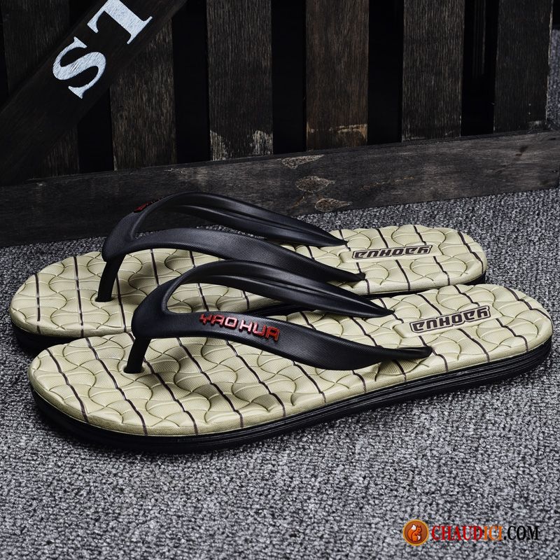 Tongs En Cuir Homme Été Étudiant Tongs Chaussons Plage Homme Pas Cher