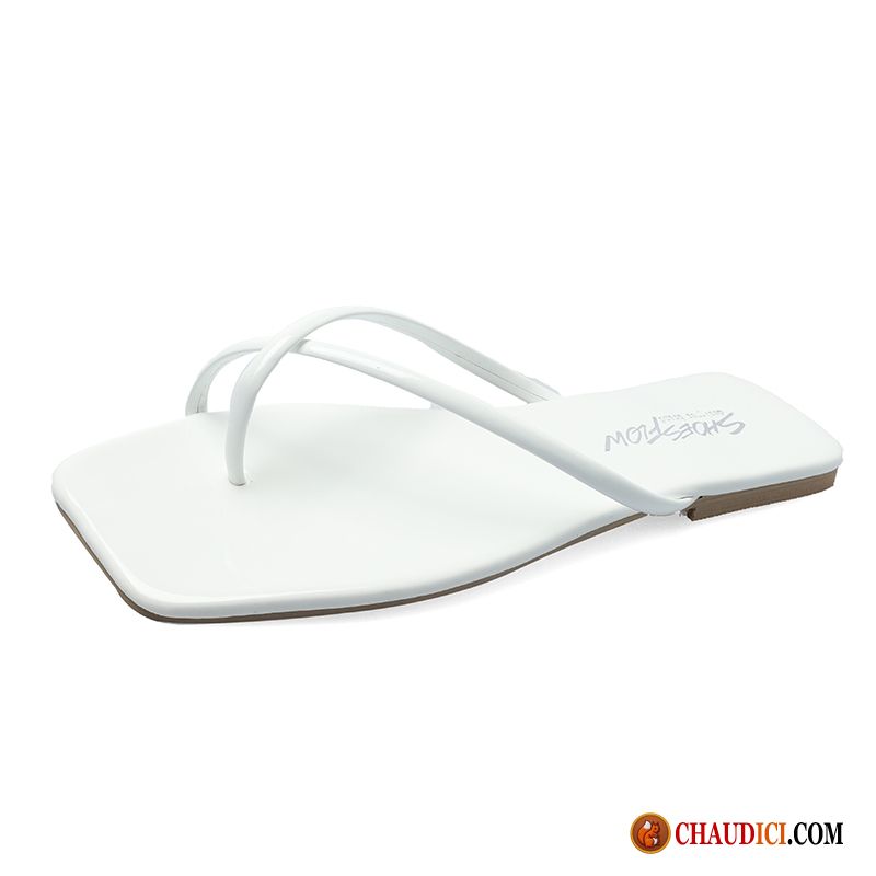 Tongs Femme Blanches Été Tongs Chaussons Tous Les Assortis Rouge Femme En Ligne