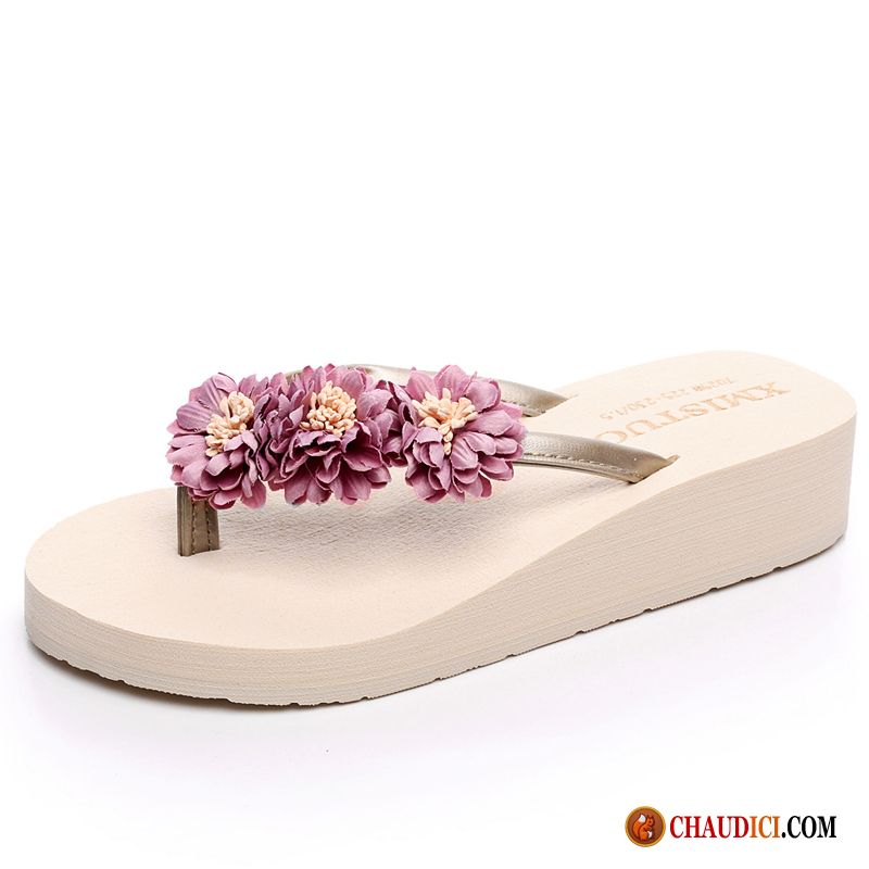 Tongs Femme Marine Mode Été Tendance Fleurs Personnalité Pas Cher