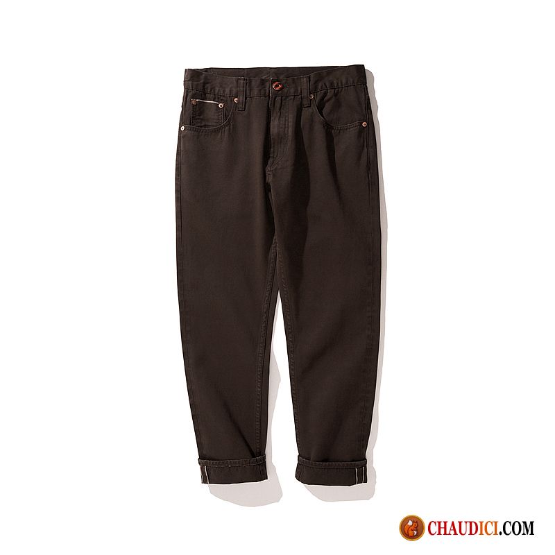 Treillis Pantalon Homme Homme Rétro Vintage Pantalons Kaki Soldes