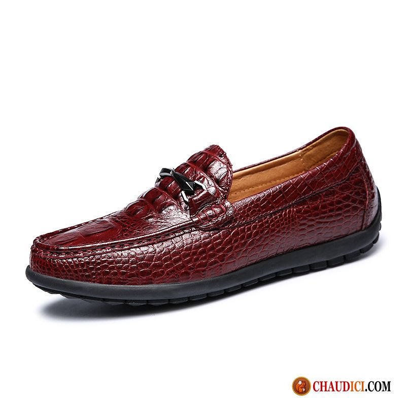 Vente Chaussure Homme Dessus Cuir Flâneurs Crocodile Homme Cuir Pas Cher