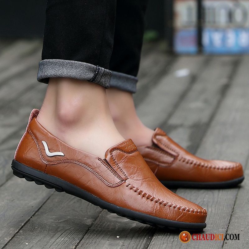 Vente Mocassins Homme Respirant Décontractée Rouge Printemps Homme Pas Cher