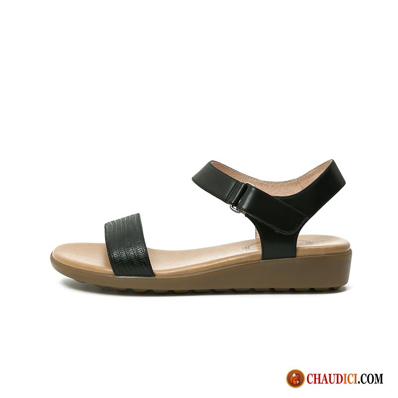 Vente Sandales Chaussure Azur Peau De Mouton Simple Sandales Été Cuir Pas Cher