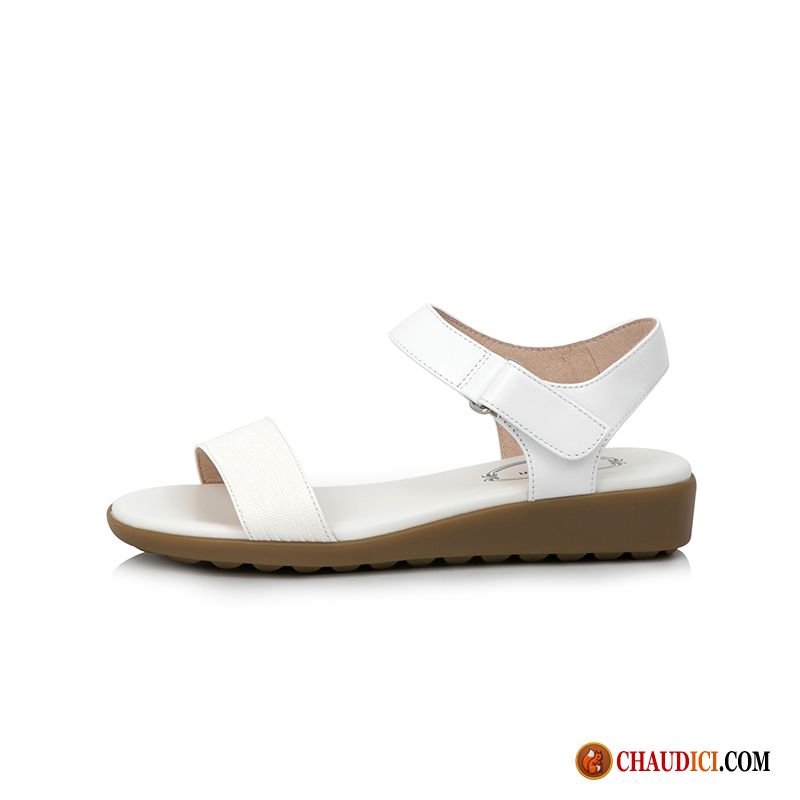 Vente Sandales Chaussure Azur Peau De Mouton Simple Sandales Été Cuir Pas Cher