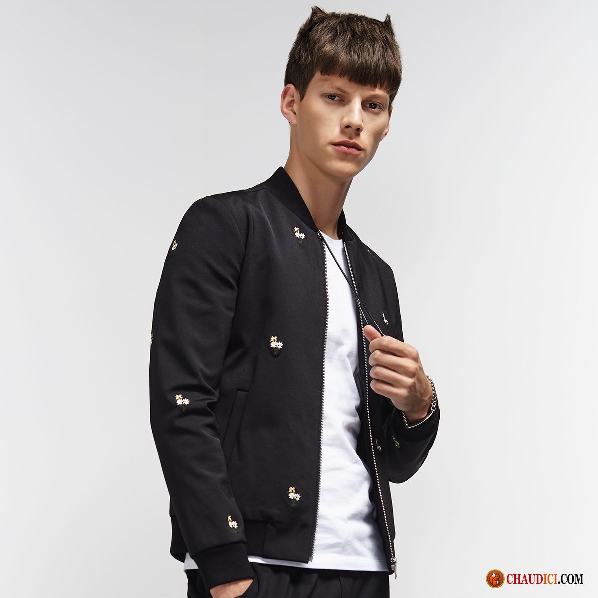 Veste Avec Manche En Cuir Homme Beau Manteau Homme Vêtements De Baseball Slim Pas Cher