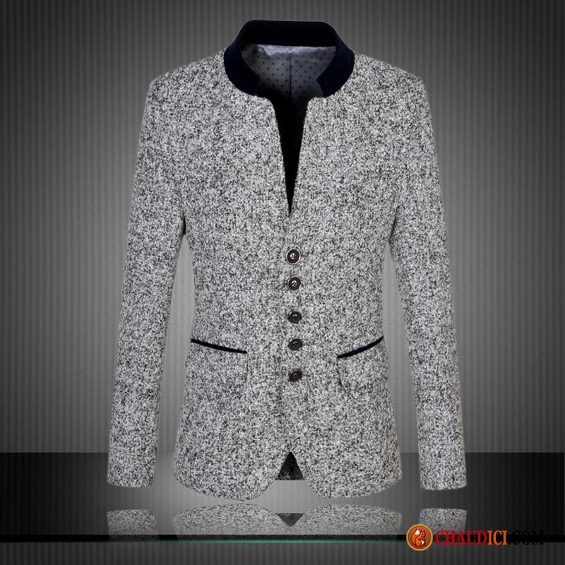 Veste Blazer Grise Homme Homme Costume Mode Décontractée Tendance