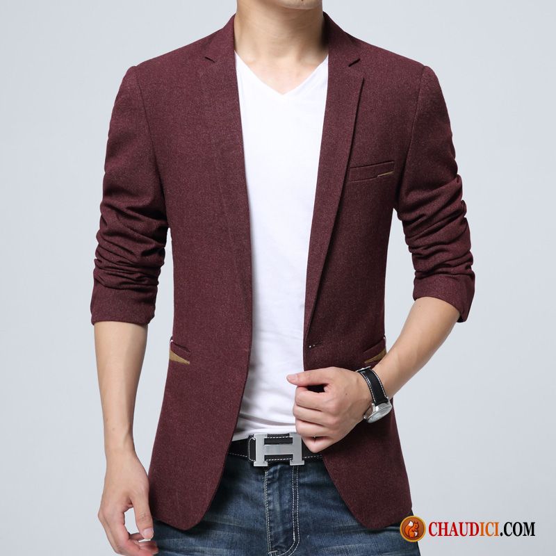 Veste Blazer Homme Rouge Grande Taille Printemps Costume Une Veste Robe