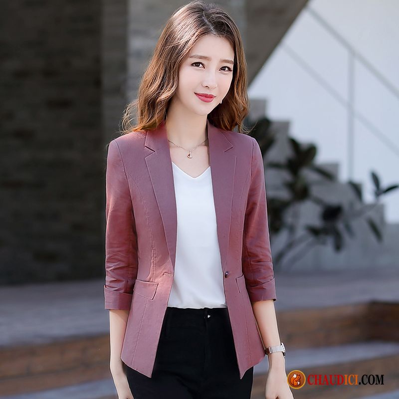 Veste Blazer Noir Femme Pas Cher Veste De Costume Femme Une Veste Légère Lin