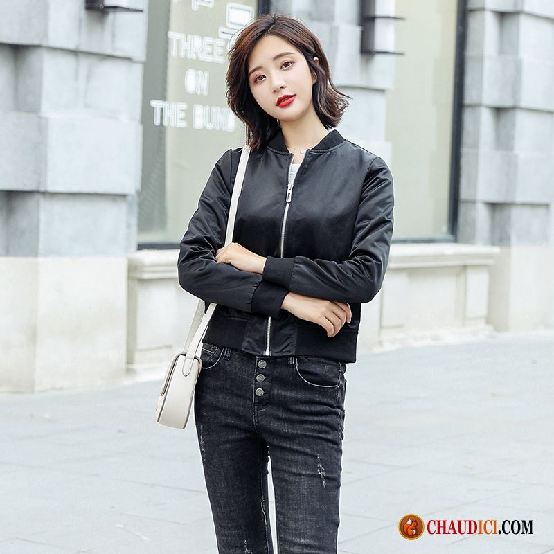 Veste Cintrée Blanche Femme Une Veste Vêtements De Baseball Courte Cardigan L'automne