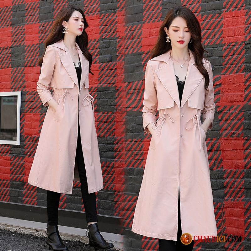 Veste Classe Femme Tempérament Vestes En Cuir Élégant Rose Confortable Pas Cher