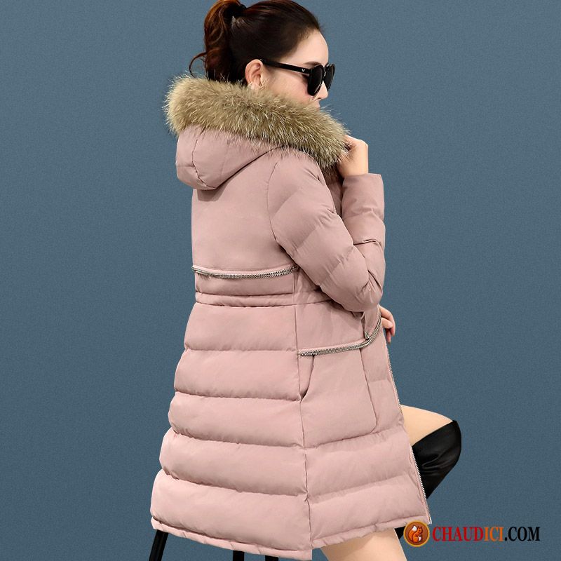 Veste Couleur Femme Violet Slim Manteau En Coton Femme Hiver Longue En Ligne