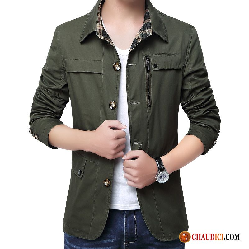 Veste Cuir Homme Solde L'automne Manteau Veste Coupe Vent Printemps En Ligne