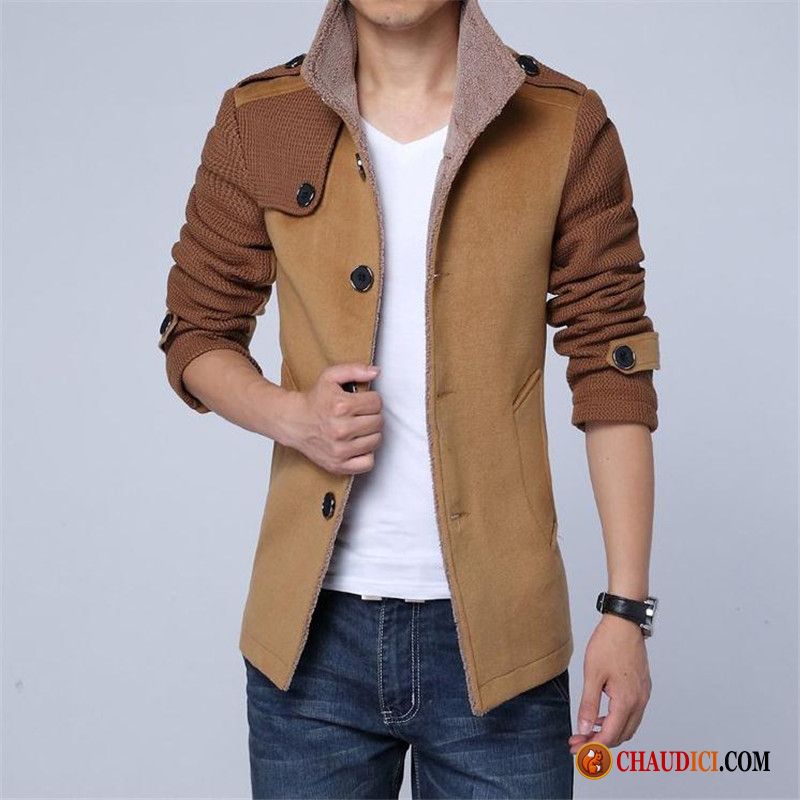 Veste D Hiver Homme Marque Beige Jeunesse L'automne Clearance À Vendre Plus De Velours Slim