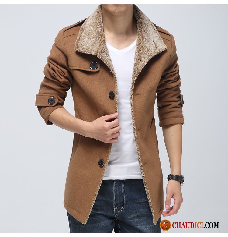 Veste D Hiver Homme Marque Beige Jeunesse L'automne Clearance À Vendre Plus De Velours Slim