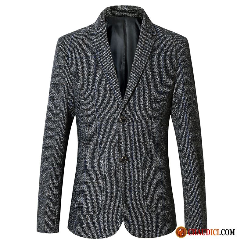 Veste De Blazer Pour Homme Bordeaux Slim Costume Costume Britanique Décontractée Pas Cher