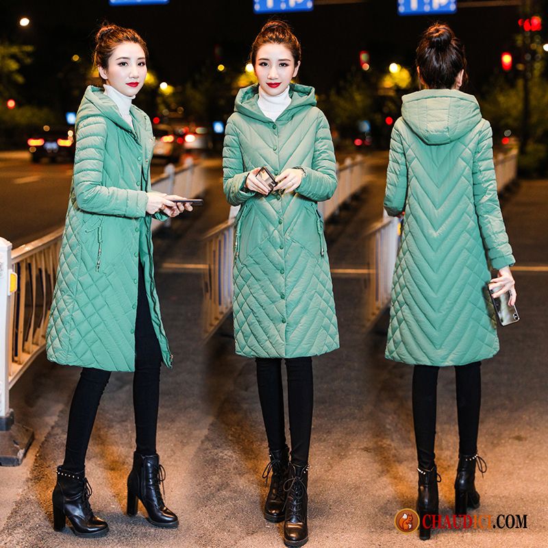 Veste En Coton Courte Femme Habillée Femme Vêtements Matelassé Anti-saison Longue Vert En Ligne