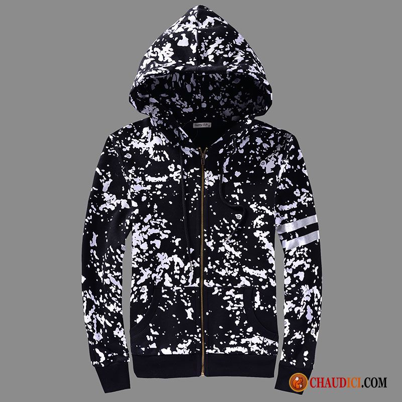 Veste En Coton Homme Capuche Hoodies L'automne Crâne Veste Pas Cher