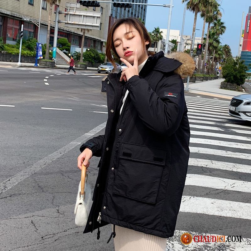 Veste Réversible Pour Femme - Courte - Couleur Unie - Veste Matelassée Avec Capuche - Décontractée - Réversible - Veste D'hiver Chaude Doublée - Fermeture éclair - Veste En Peluche Ample - Veste