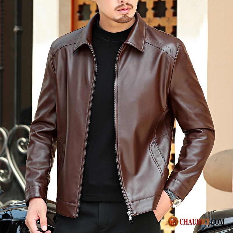 Veste En Cuir Costume Avec Jean Grande Taille Homme Vestes En Cuir Manteau Revers Roulé