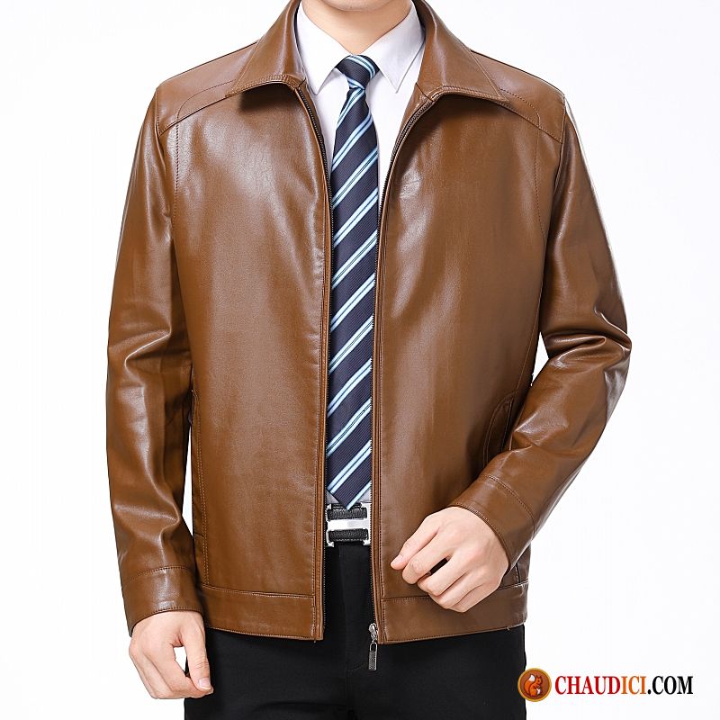 Veste En Cuir Costume Avec Jean Grande Taille Homme Vestes En Cuir Manteau Revers Roulé