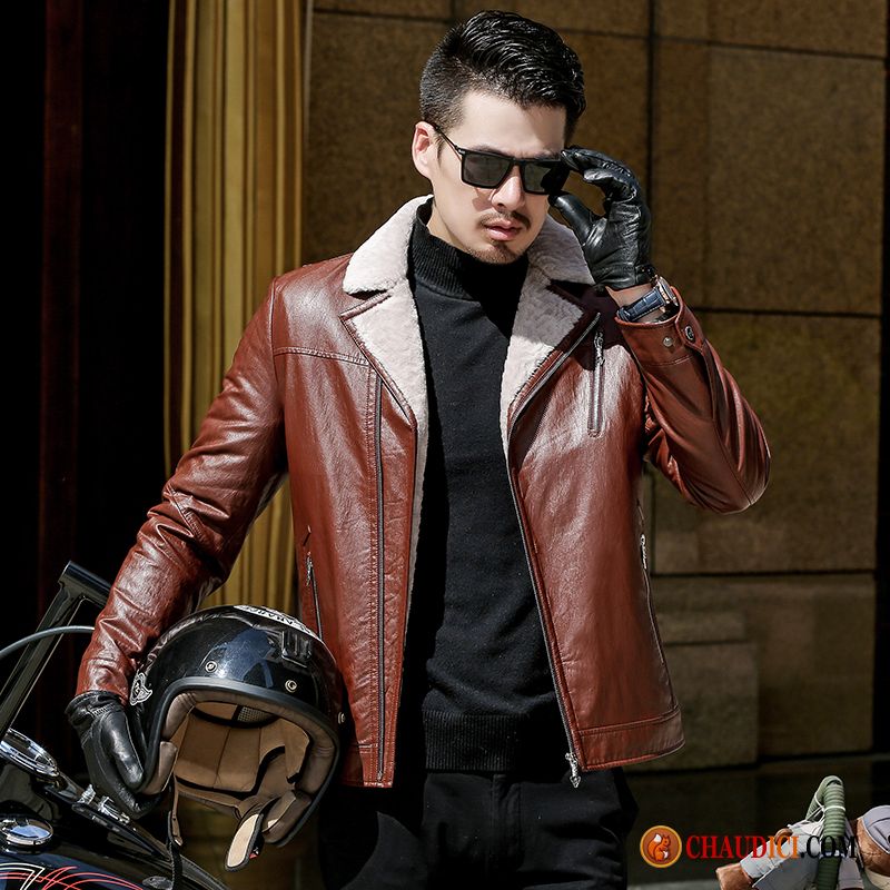 Veste En Cuir En Simili Cuir Homme Pu Veste Hiver Plus De Velours Homme