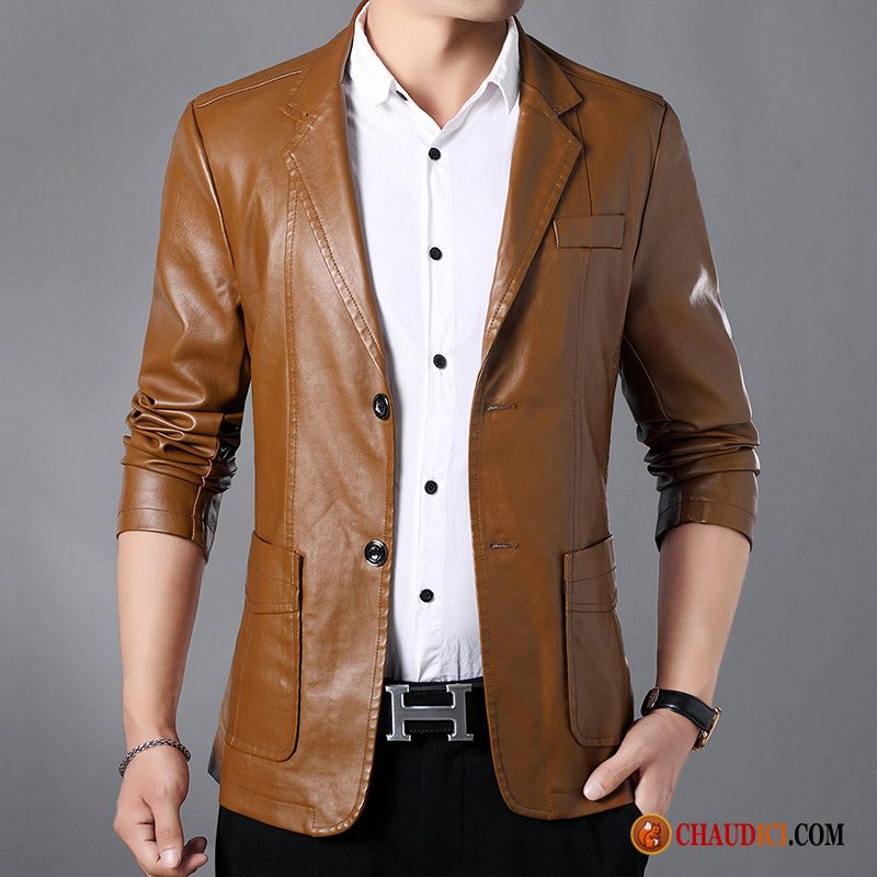 Veste En Cuir Homme Marque Une Veste Vestes En Cuir Costume Printemps Manteau